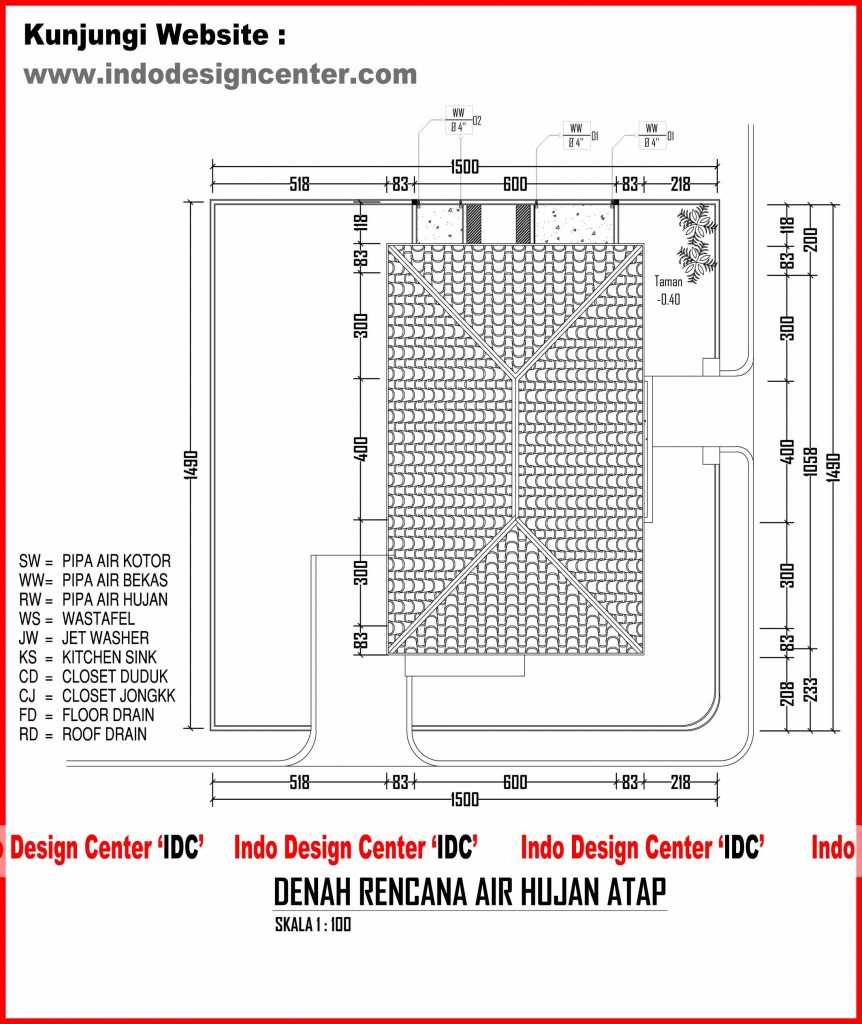 016.Denah Instalasi Air Hujan Atap