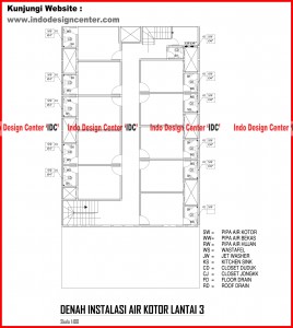 026.Denah Instalasi Air Kotor Lantai 3