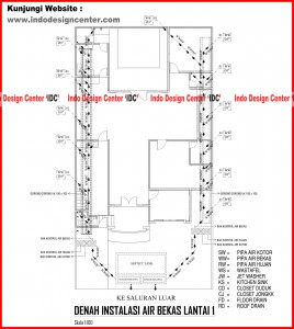 028.Denah Instalasi Air Bekas Lantai 1