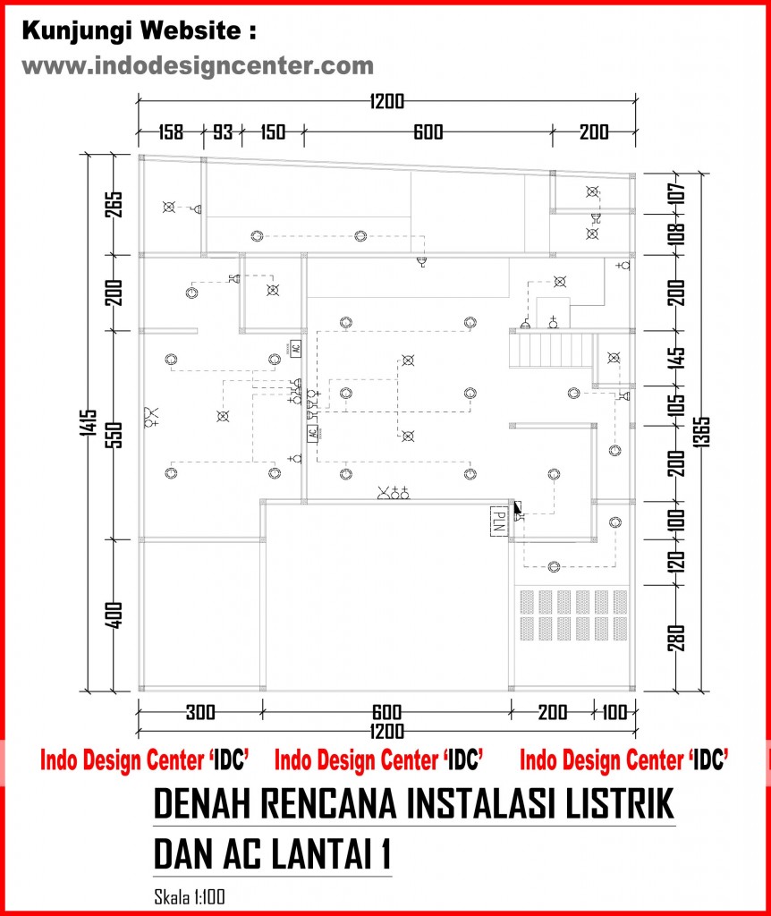 030.Denah Rencana Instalasi Listrik Dan AC Lantai 1