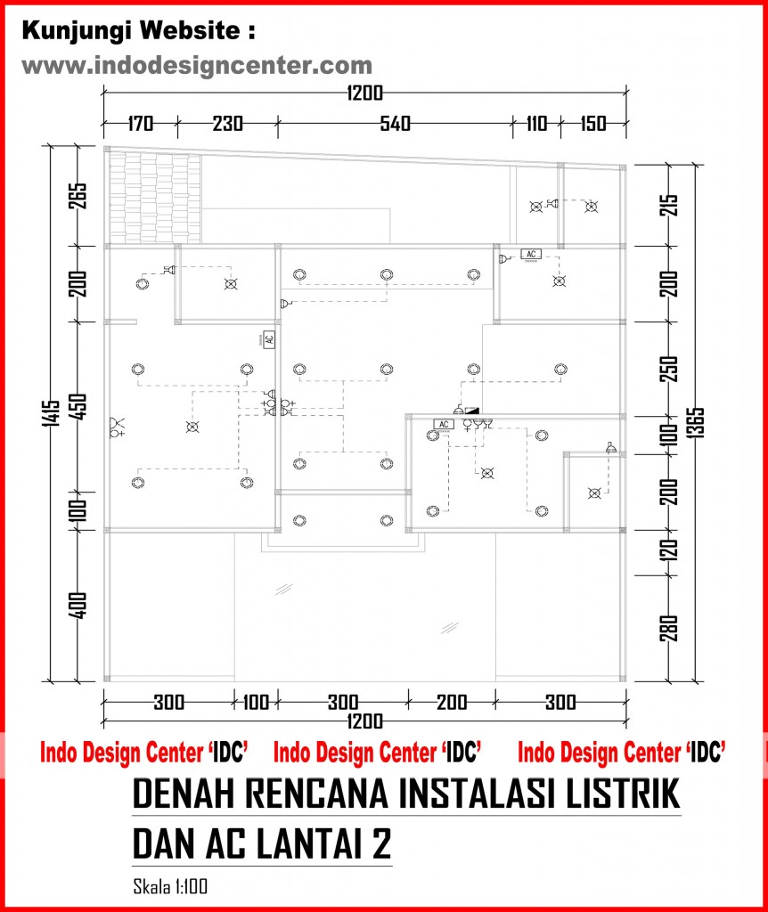 031.Denah Rencana Instalasi Listrik Dan AC Lantai 2
