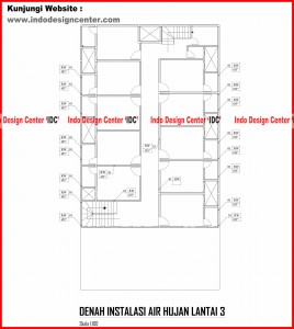 034.Denah Instalasi Air Hujan Lantai 3