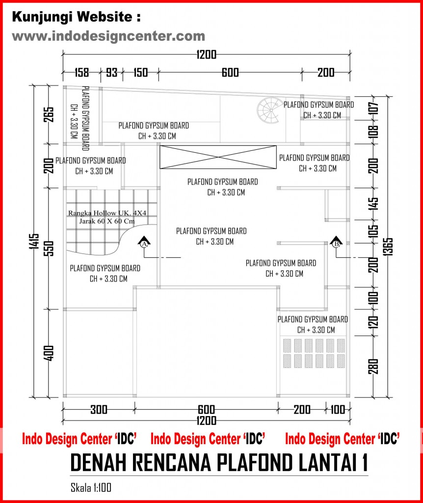 035.Denah Rencana Plafond Lantai 1
