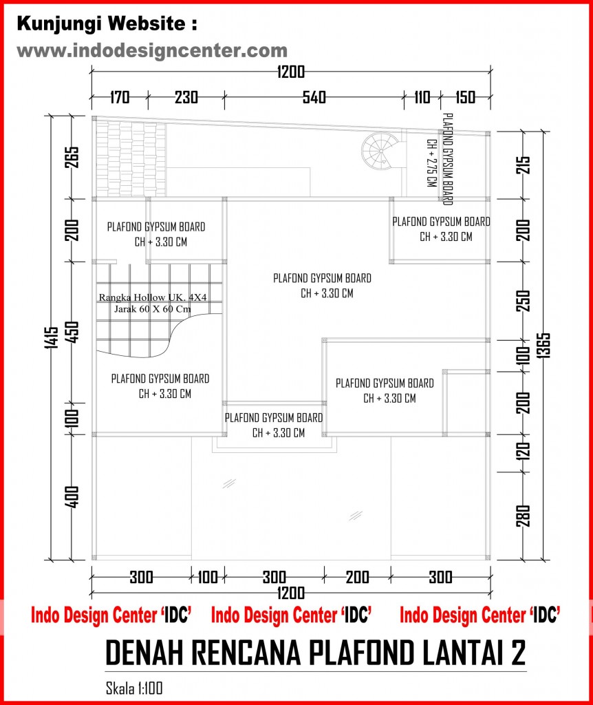 036.Denah Rencana Plafond Lantai 2