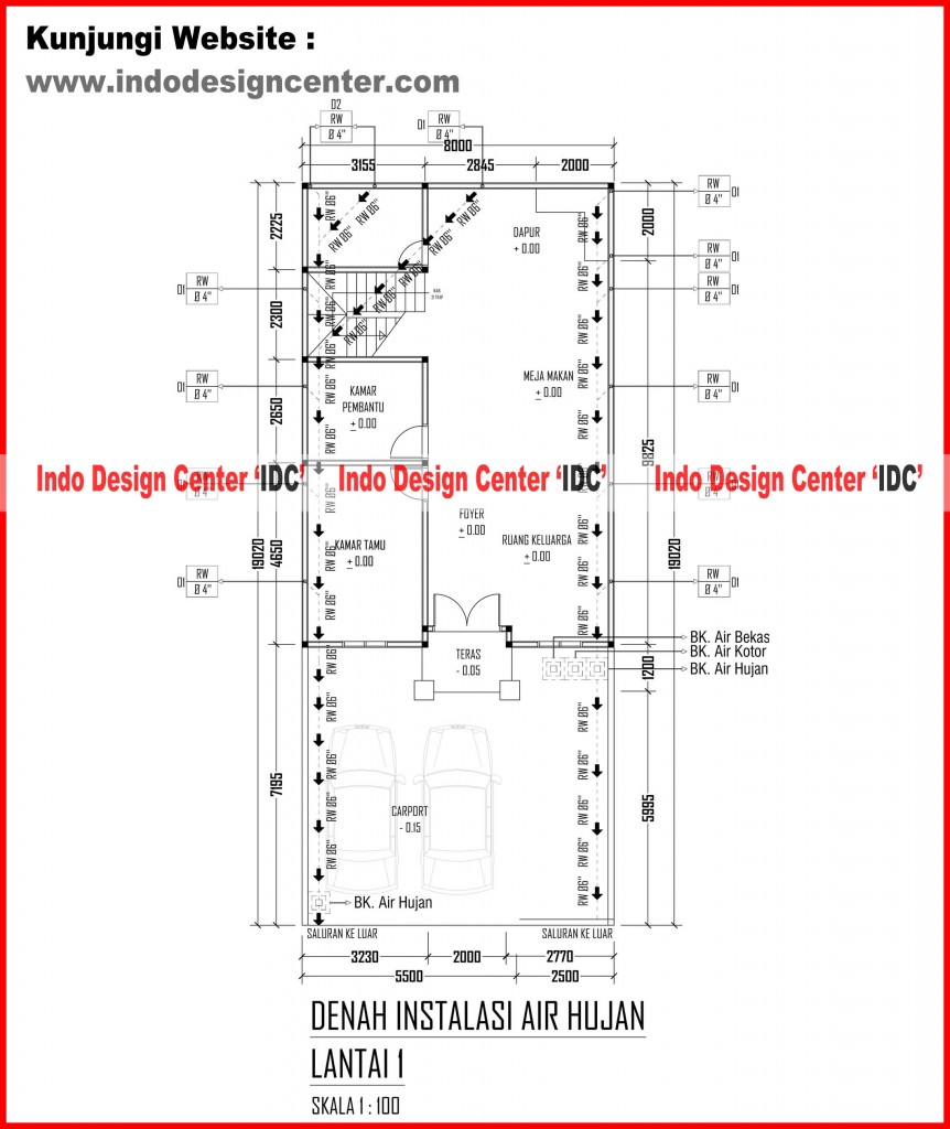 021.Denah Instalasi Air Hujan Lantai 1