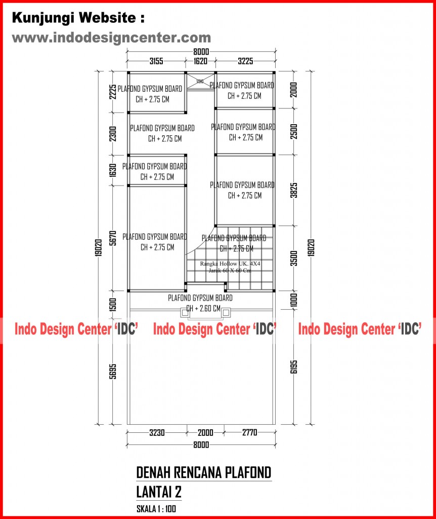 033.Denah Rencana Plafond Lantai 2