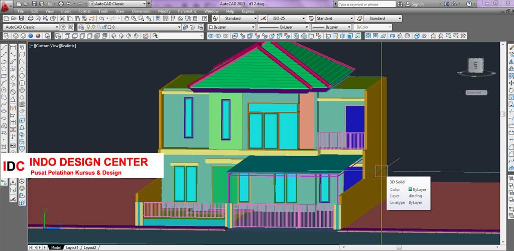Hasil Kursus CAD 2D & 3D Mas Rio Batununggal Bandung Jawa Barat (2)