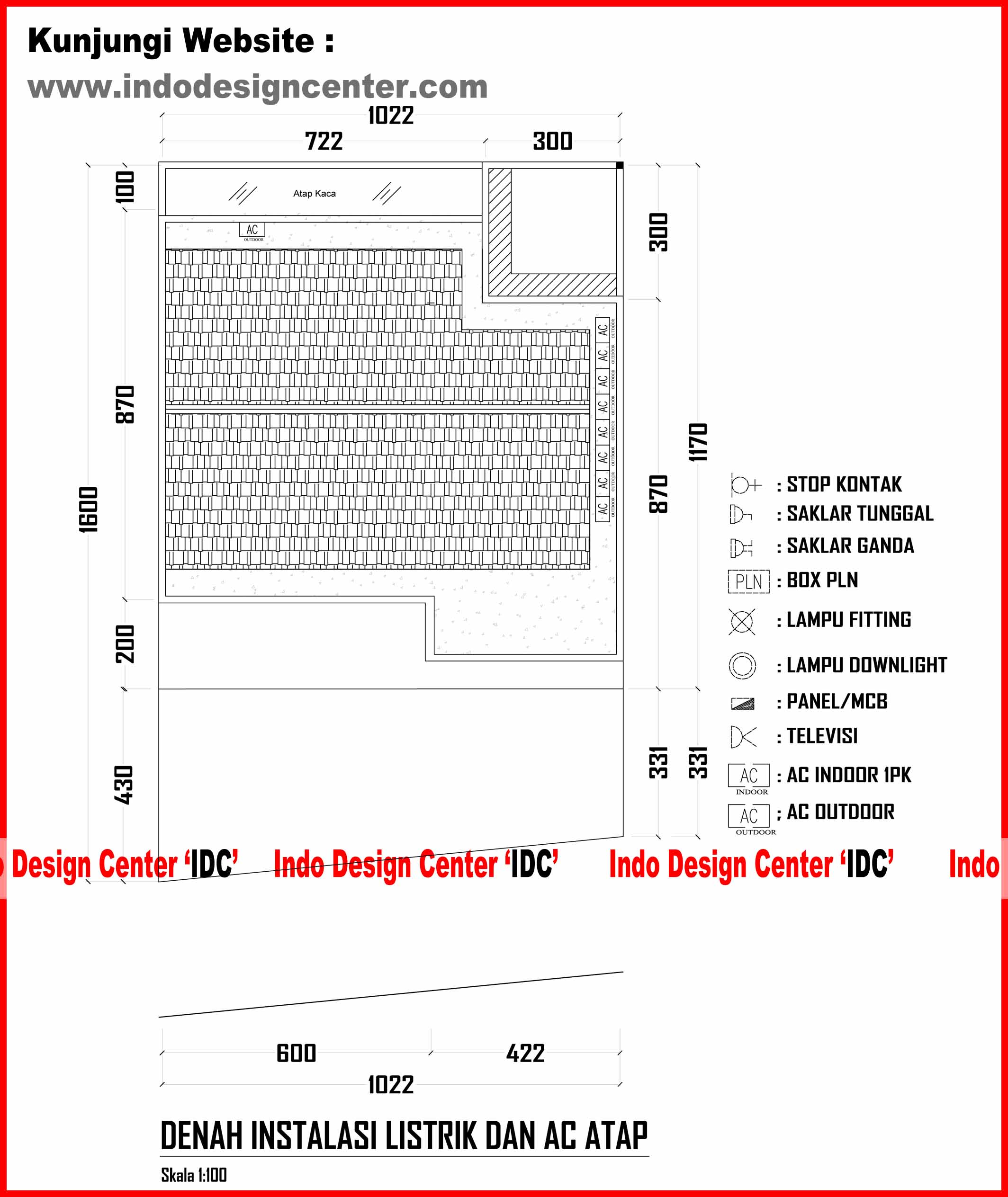 Gambar 028. Denah Instalasi Listrik Dan AC Atap .dwg