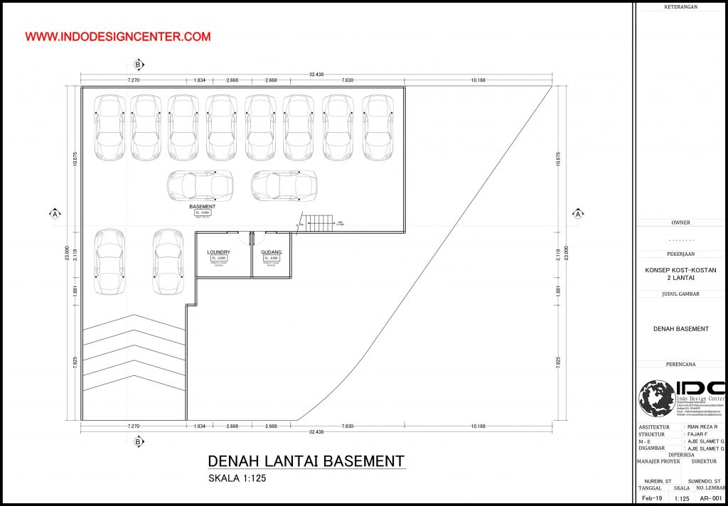 01 - Denah Lantai Basement Autocad Dwg Yogyakarta