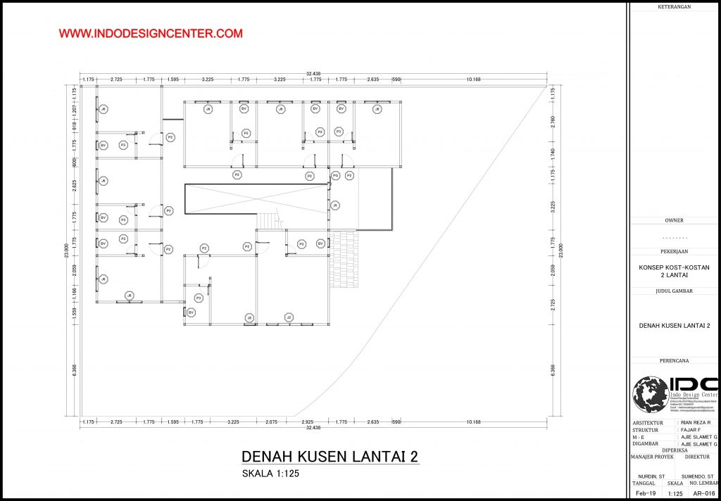 016 - Denah Kusen Lantai 2 Autocad Dwg Yogyakarta