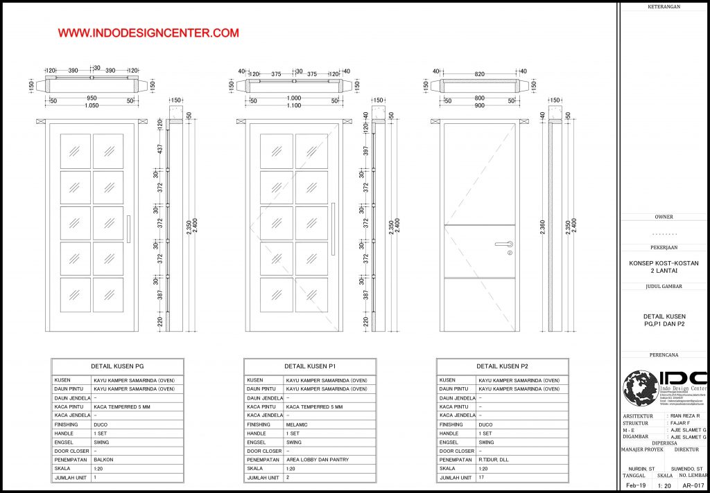 017 - Detail Kusen PG,P1,Dan P2 Autocad Dwg Yogyakarta