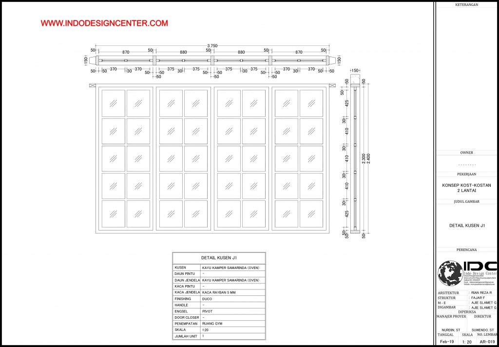 019 - Detail Kusen J1 Autocad Dwg Yogyakarta