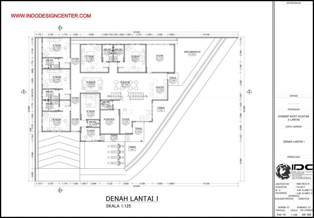02 - Denah Lantai 1 Autocad Dwg Yogyakarta