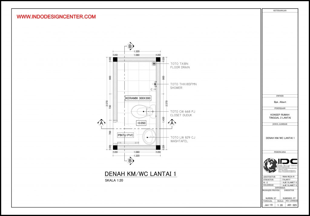 025 Denah Kamar Mandi Lantai 1 Rumah Pak Albert Yogyakarta