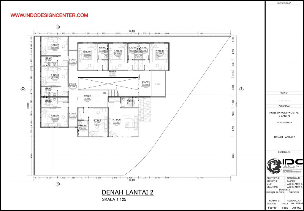 03 - Denah Lantai 2 Autocad Dwg Yogyakarta