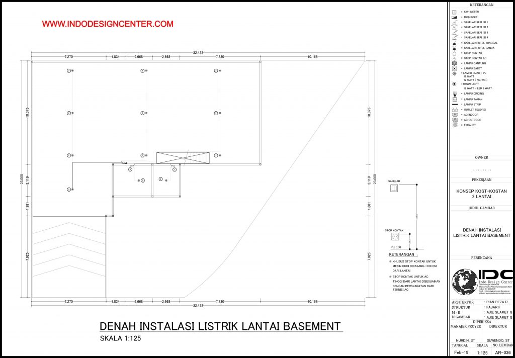 036 - Denah Instalasi Listrik Lantai Basement Autocad Dwg Yogyakarta