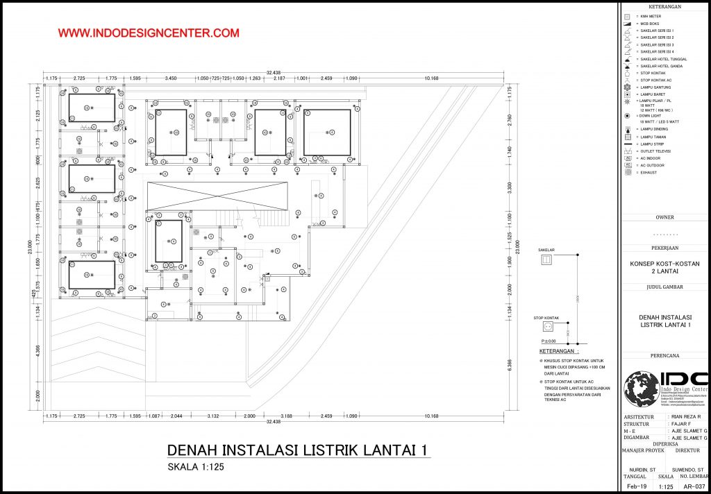 037 - Denah Instalasi Listrik Lantai 1 Autocad Dwg Yogyakarta