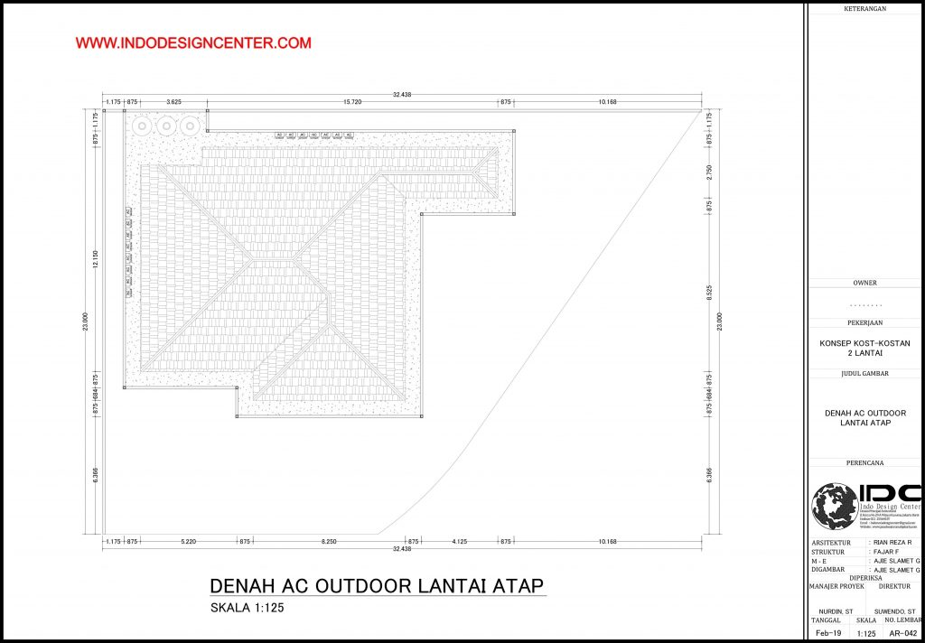 042 - Denah AC Outdoor Lantai Atap Autocad Dwg Yogyakarta