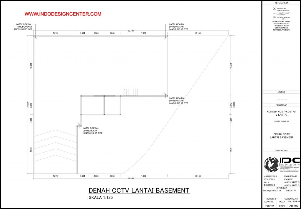 043 - Denah Instalasi CCTV Lantai Basement Autocad Dwg Yogyakarta
