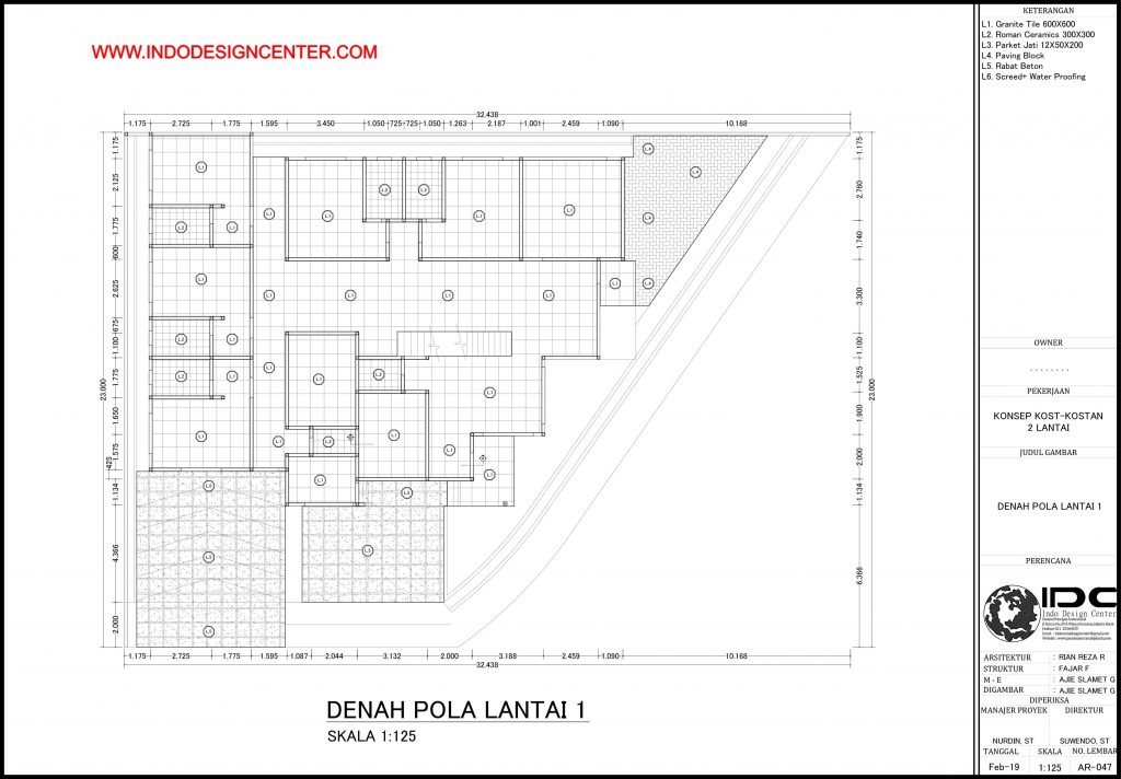 047 - Denah Pola Lantai 1 Autocad Dwg Yogyakarta