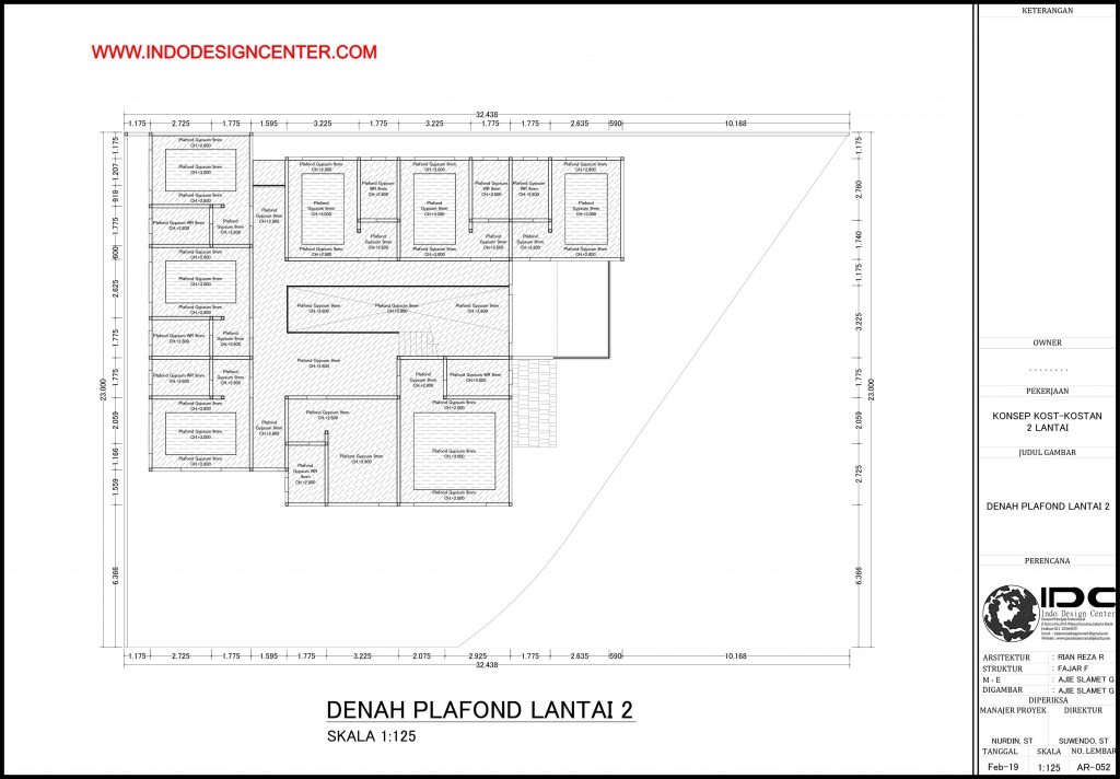 052 - Denah Plafond Lantai 2 Autocad Dwg Yogyakarta