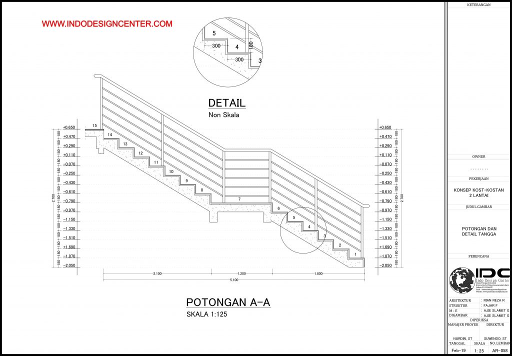 058 - Potongan Dan Detail Tangga Autocad Dwg Yogyakarta
