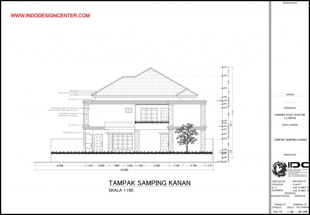 06 - Tampak Samping Kanan Autocad Dwg Yogyakarta