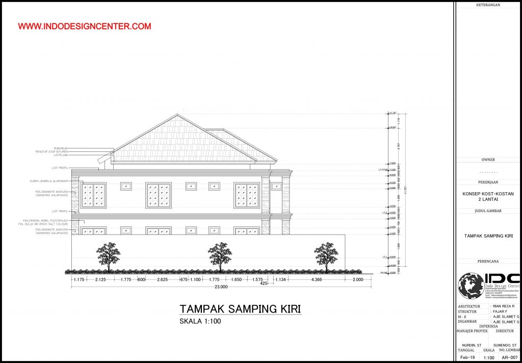 07 - Tampak Samping Kiri Autocad Dwg Yogyakarta
