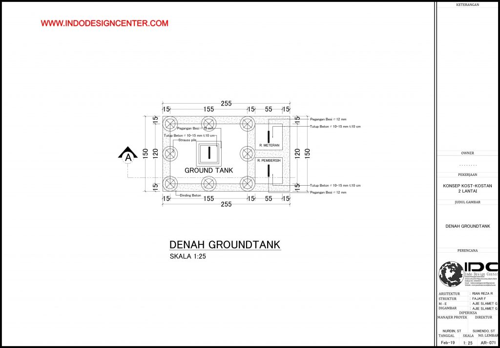 071 - Denah Groundtank Autocad Dwg Yogyakarta