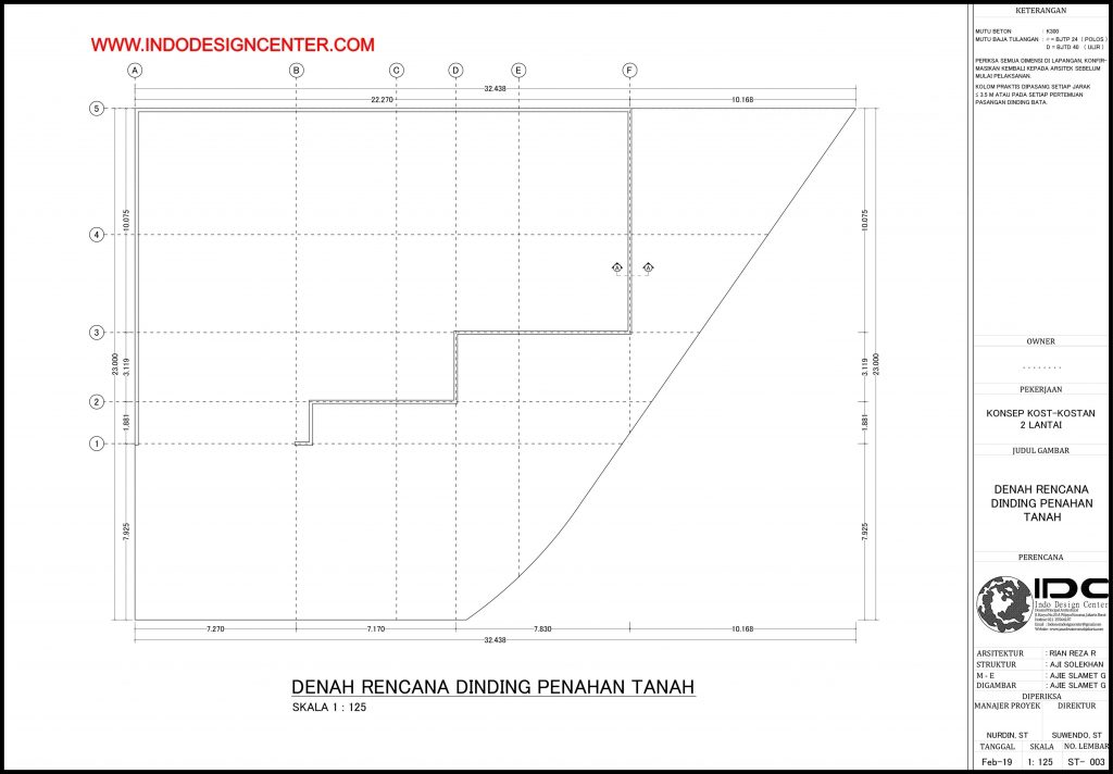 076 - Denah Rencana Dinding Penahan Tanah Autocad Dwg Yogyakarta