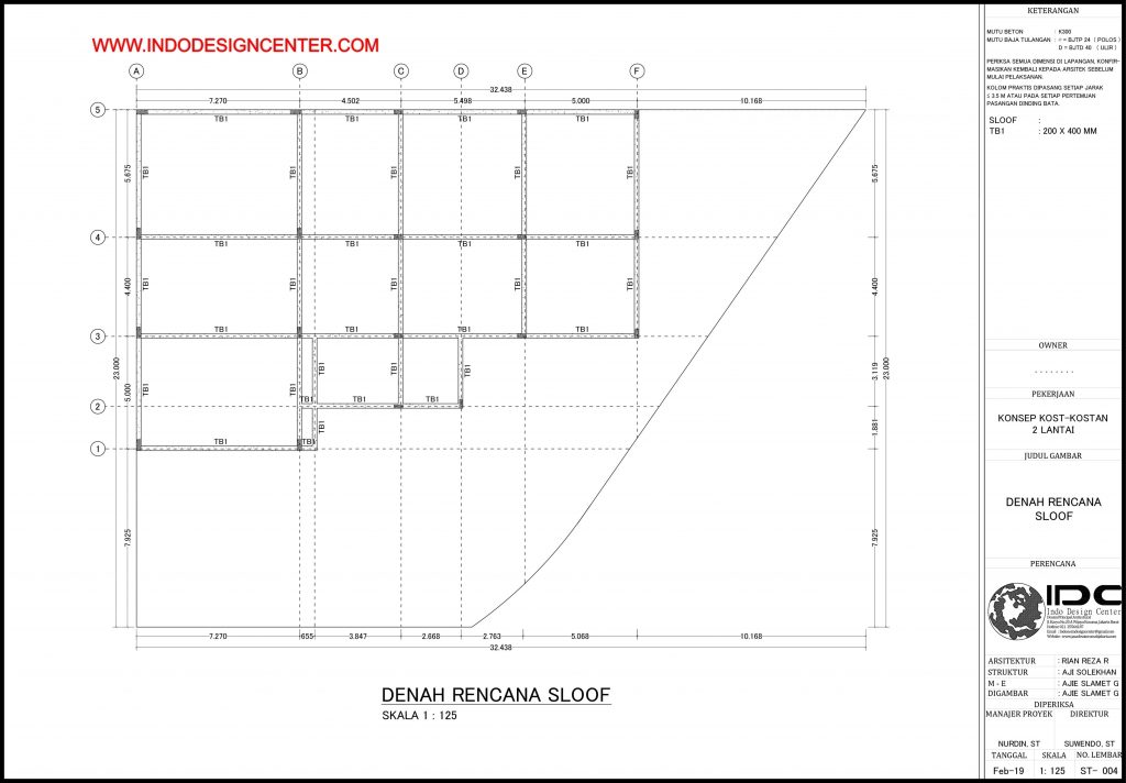 077 - Denah Rencana Sloof Autocad Dwg Yogyakarta