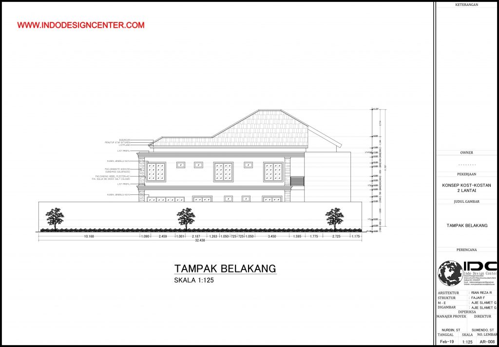 08 - Tampak Belakang Autocad Dwg Yogyakarta