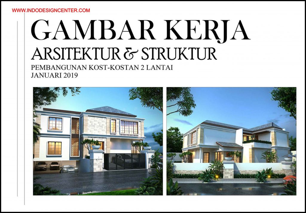 Gambar Kerja Rumah Kosan Autocad Dwg Minimalis 2 Lantai Pak Viat Yogyakarta (1)