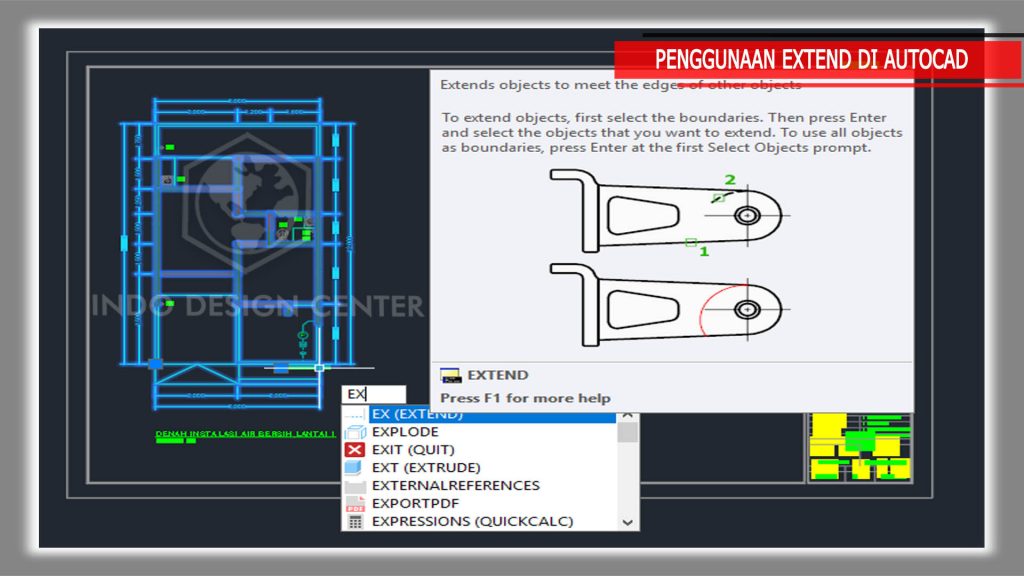 11. PENGGUNAAN EXTEND DI AUTOCAD