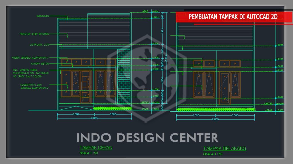 3. PEMBUATAN TAMPAK DI AUTOCAD