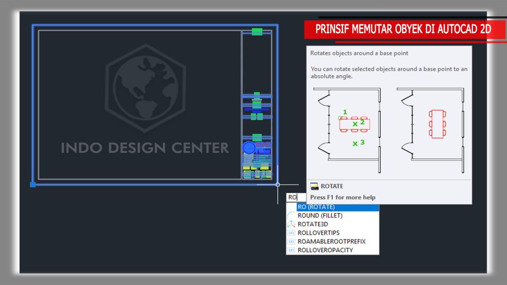 6. PRINSIF MEMUTAR OBYEK DI AUTOCAD