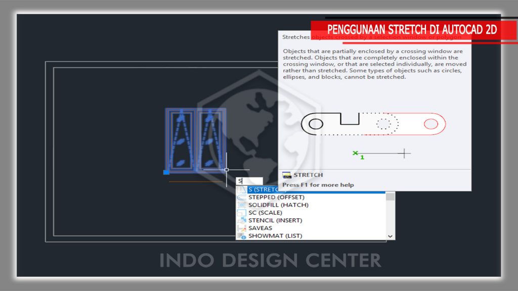 7. PENGGUNAAN STRETCH DI AUTOCAD
