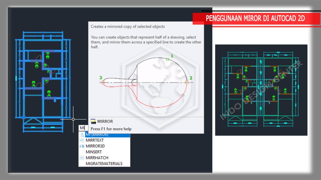 8. PENGGUNAAN MIROR DI AUTOCAD