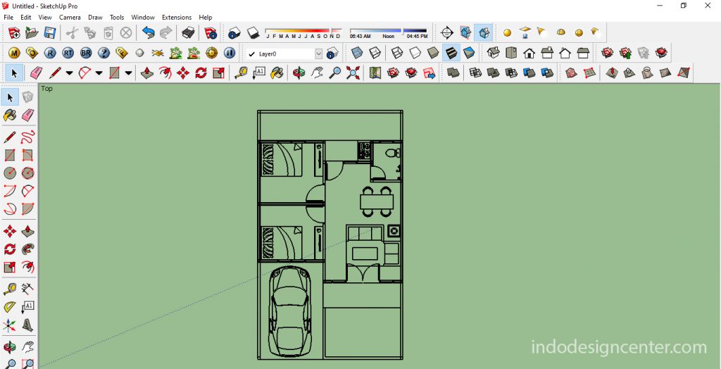 Membuat Modeling Tembok Denah Rumah Di Sketchup