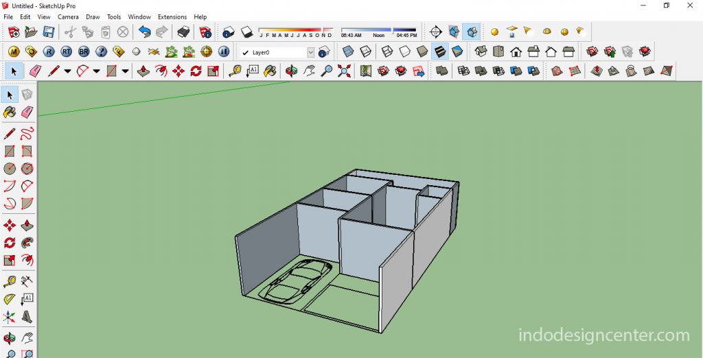 Membuat Modeling Tembok Denah Rumah Di Sketchup
