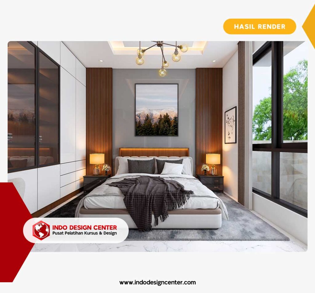 Desain Interior Kamar Tidur Menggunakan Autocad 3Ds Max Vray