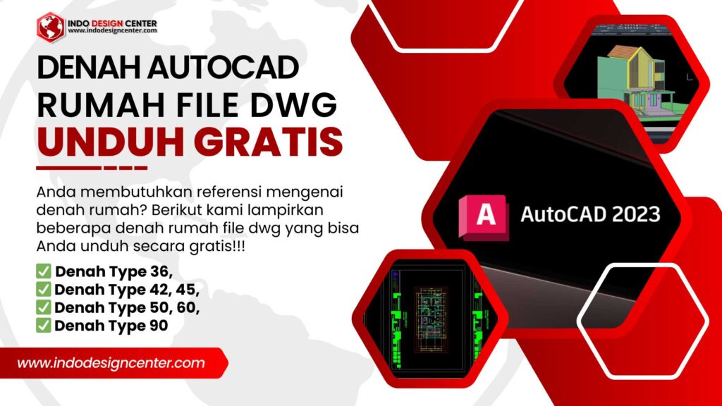 Denah Autocad rumah file dwg unduh gratis