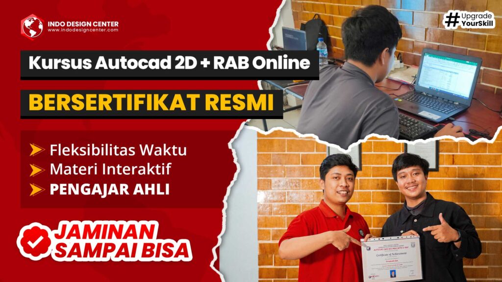 Kursus AutoCAD 2D + RAB Online Bersertifikat Resmi