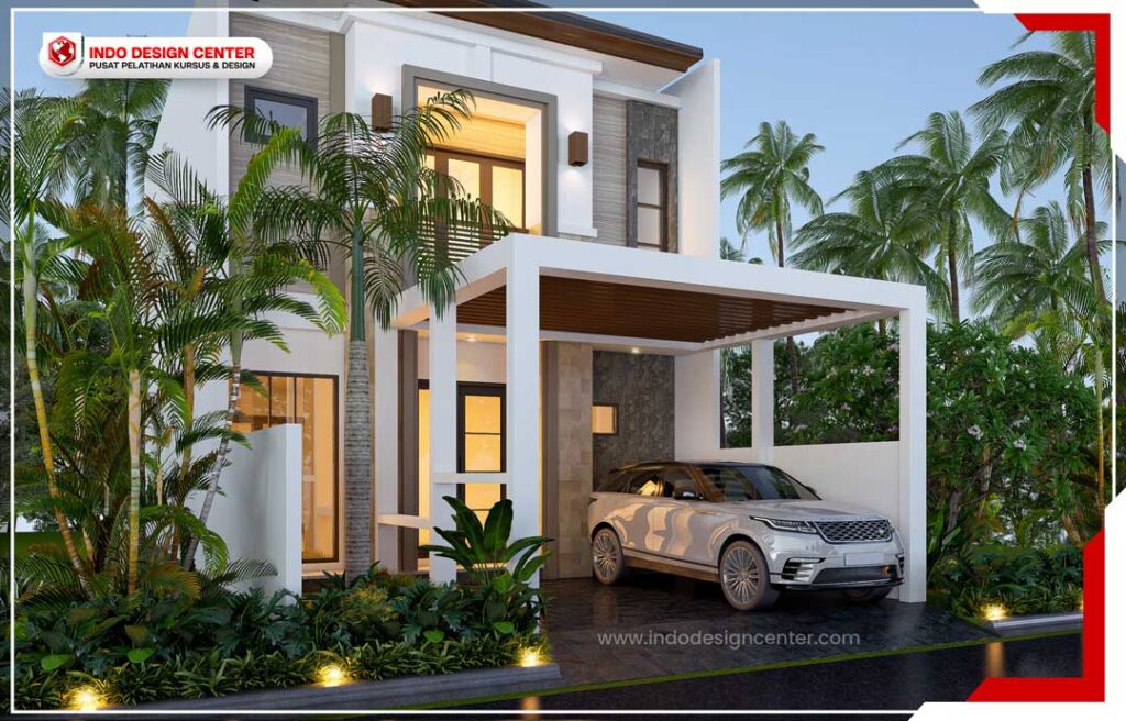 Download Gambar Kerja Bestek Denah Lantai 1 Rumah Minimalis Modern 2 Lantai