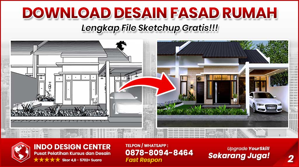 Desain Fasad Rumah Sketchup 2