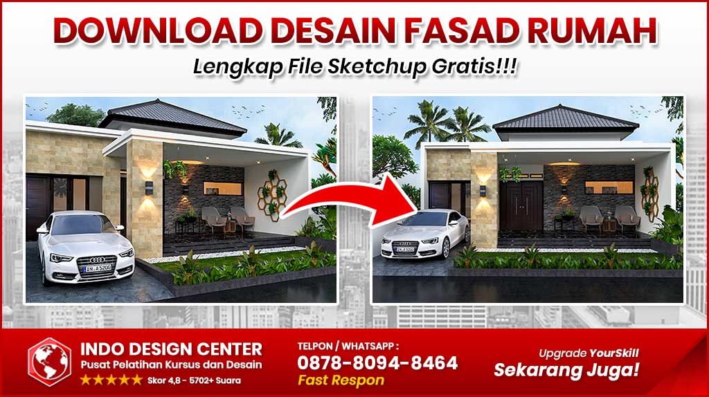 Kumpulan Desain Fasad Rumah Sketchup