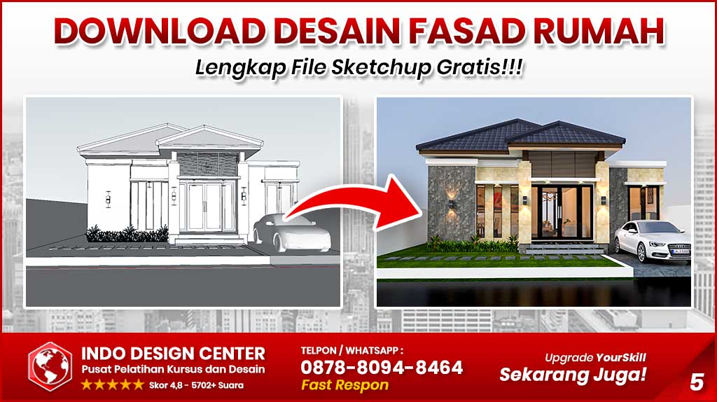Desain Fasad Rumah Sketchup 5