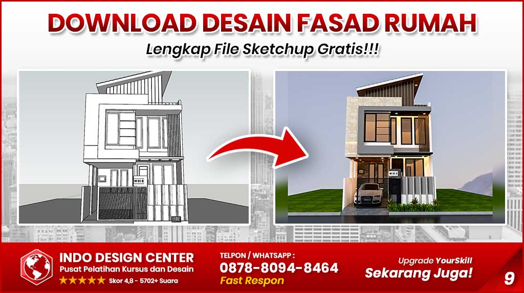 Desain Fasad Rumah Sketchup 9