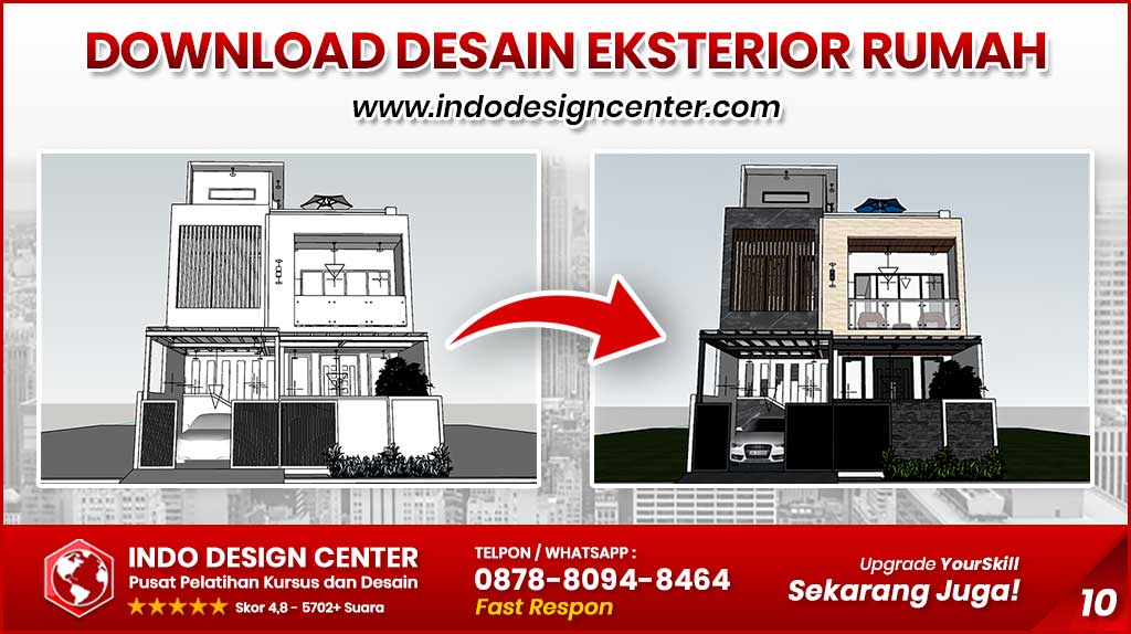Download Desain Eksterior Rumah SketchUp