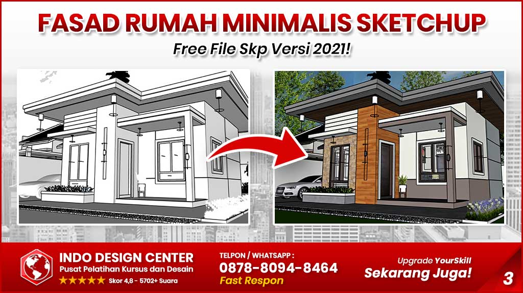 Fasad rumah minimalis SketchUp free